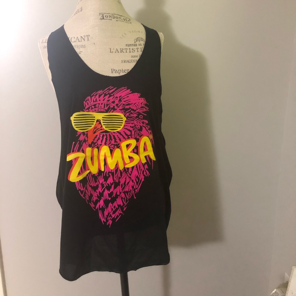 Zumba Black Graphic Sleeveless Top